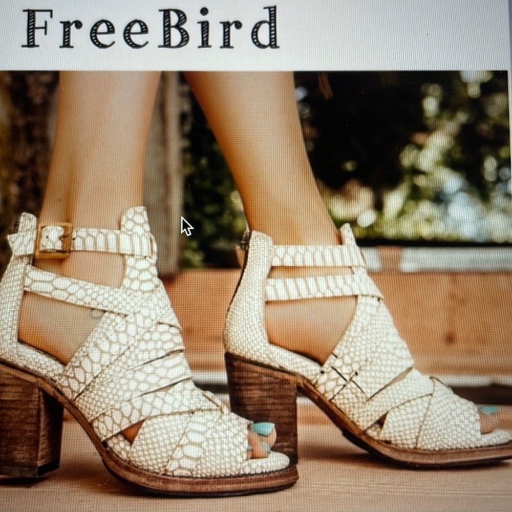 Freebird by Steven Claw White Snake Sandals Never Worn